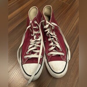 Converse Burgundy High-Tops with White Accents